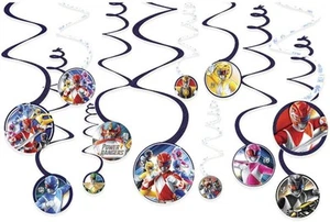Power Rangers Classic Mighty Morphin Birthday Party Hanging Swirl Decorations - Picture 1 of 1