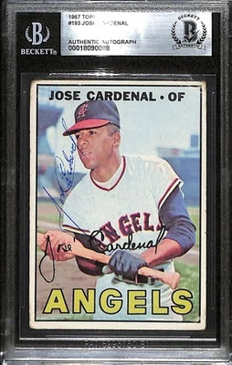 1967 Topps 193 Jose Cardenal BGS Autografiado BAS Auténtico C99988 Foto 1 de 3