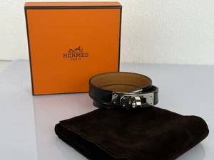 HERMES Kelly Double Tour schwarz Swift Silber Hardware Lederarmband Größe 6 Zoll - Bild 1 von 10