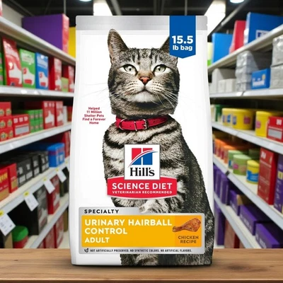 HILL'S SCIENCE DIET Hill’s Science Diet Adult Urinary Hairball Control Chicken Dry Cat Food 15.5 lb
