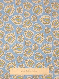 Abigail Floral Fabric - Light Blue Green Leaf QT Cotton YARD - Picture 1 of 1