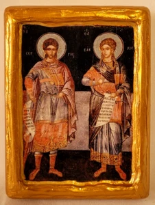 Saint Bacchus & Saint Sergius Byzantine Catholic & Greek Eastern Orthodox Icon - Picture 1 of 6