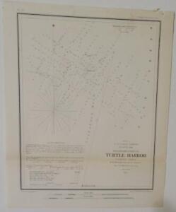 1854 U S Coast Survey Map,Chart, Turtle Harbor, Florida Reefs,Sailing Directions