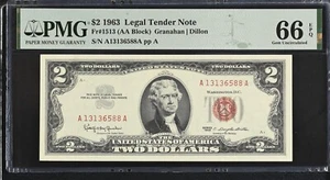 1963 $2 Legal Tender Note Fr-1513 PMG66 Gem EPQ - Picture 1 of 2