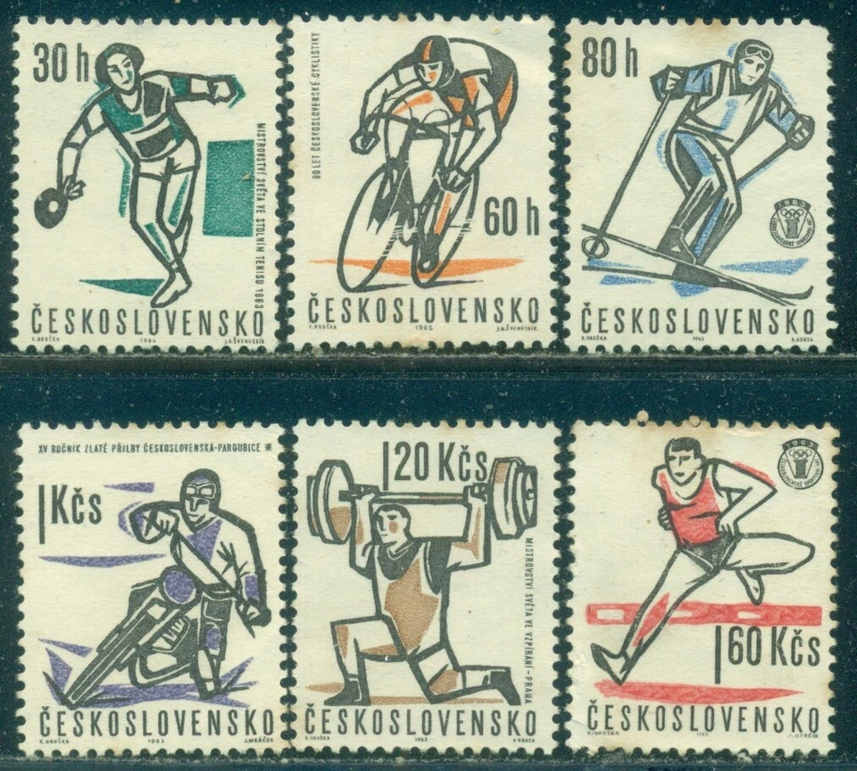 CZECHOSLOVAKIA SCOTT #'s 1150-1155 SET, SPORT EVENTS, MINT, NO GUM, GREAT PRICE! - Image 1 of 1