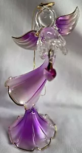 JANUARY Girl Figurines Birthday Angel Holding Garnet Heart Glass Girls 5 1/4" - Picture 1 of 5