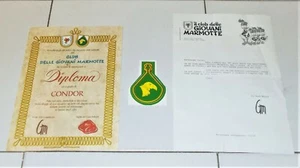 IL CLUB DELLE GIOVANI MARMOTTE Diploma CONDOR + GRADO + LETTERA 1977 adesivo - Foto 1 di 1
