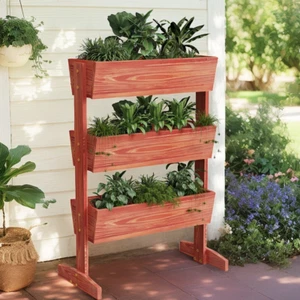 Hochbeet 3-stufige Blumenkasten Kräuterbeet XXL für Balkon Garten Holz Beet - Bild 1 von 5