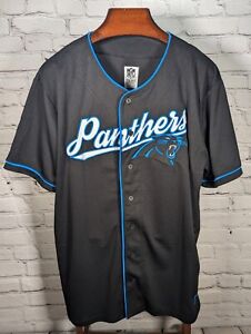Carolina Panthers NFL Team Apparel Size XL Baseball Jersey Men Black Stitched 