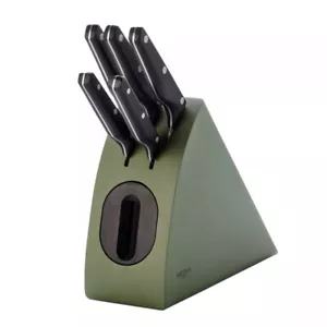 Wiltshire Staysharp Triple Rivet Radius 6pc Knife Block Set - Sage Green 41596 - Picture 1 of 3