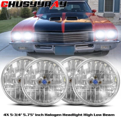 4PCS 5 3/4 5.75" Headlights HI/LO Beam for Buick Skylark 1961-1972 GS 455 - Image 1 of 4