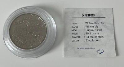 Medaille, 5 Euro, Willem Barentsz, Nova Zembla, 1996 | Kupfer/Nickel - Bild 1 von 3