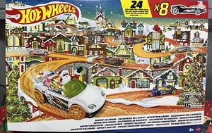 Hot Wheels Adventskalender Weihnachten; 24 Überraschungen mit 8 Autos NEU - Bild 1 von 2
