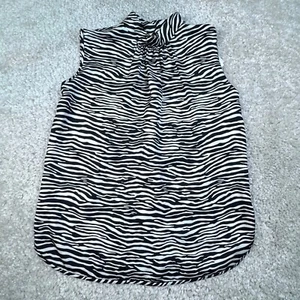 MaxMara Adda Zebra Print Silk Sleeveless Blouse Womens 6 NEW - Picture 1 of 10