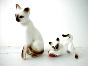 Miniature statuette en porcelaine - LA CHATTE ET SON CHATON CAT - Imagen 1 de 3