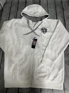 NWT Men’s Antigua Full Zip Hoodie Chicago Bears White Sweatshirt XL Monochrome - Picture 1 of 8