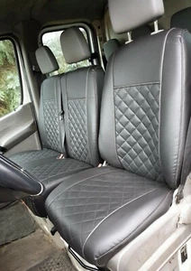 Fundas de asiento de coche a medida cuero sintético negro adecuado para Ford Transit Connect - Imagen 1 de 4