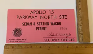 Original 1971 NASA JFKSC Apollo 15 Parkway North Site Vehicle Parking Permit - Picture 1 of 5