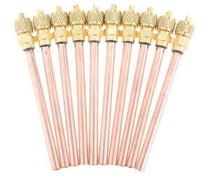 10PCS Valvola di Accesso/Servizio 1/4" SAE x 1/4" OD x 4" Stem Core AC Refrigerazione - Foto 1 di 4