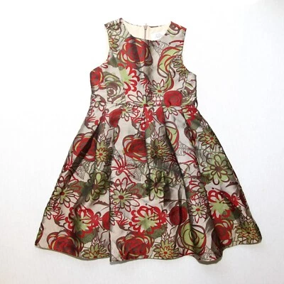 Vestido sin mangas floral verde tostado rojo talla 8 de Us Angels para niñas Foto 1 de 4