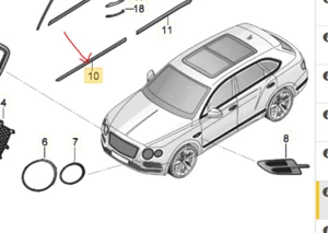 New Genuine Bentely Bentayga Front Door Gloss Black Trim Finisher Moulding - Picture 1 of 6