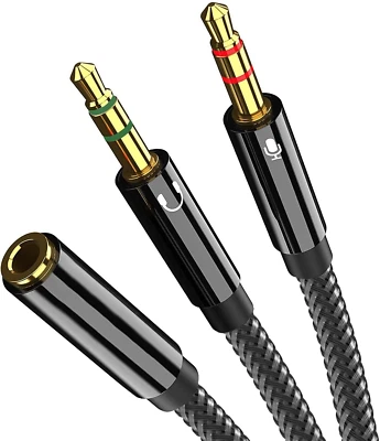 2 In1 Cavo Adattatore Sdoppiatore Cuffie Microfono, Adattatore Jack 3,5Mm Maschi - Immagine 1 di 4