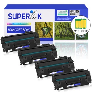 4PK CF280A 80A Toner Cartridge for HP LaserJet Pro 400 MFP M425dn M401dw Printer - Picture 1 of 24