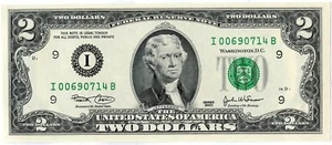 U.S.A $2 2 Dollar Uncirculated  BANKNOTE 2003 - Picture 1 of 2