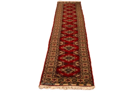 Trendy Runner Rug Red 2 x9 Jaldar Bokara Red New Pakistani 24 x 109 in Soft Wool Cover