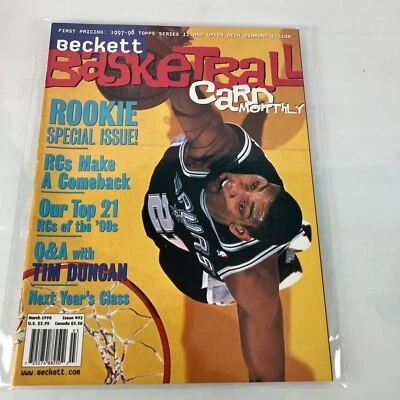 Beckett Basketball Card Monthly #92 March 1998 Tim Duncan - Image 1 of 4