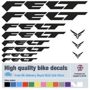 Felt new bike decals labels with free bike protection (26 pack) free delivery - Picture 1 of 16