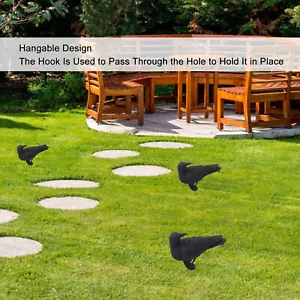 New Elbow Crow Statue Plastic Waterproof Crow Decoys For Yard Garden AC - Picture 1 of 22