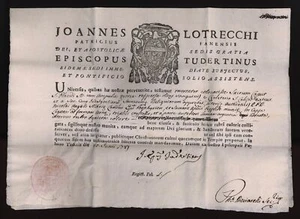 AUTHENTIC DOCUMENT RELIC S.PLACIDI M. 1781 - Picture 1 of 1