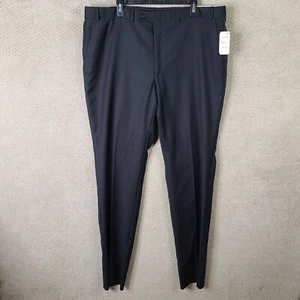 Lauren Ralph Lauren Pants Mens 42L Black Flat Front Dress Wool Trousers Slacks - Picture 1 of 13