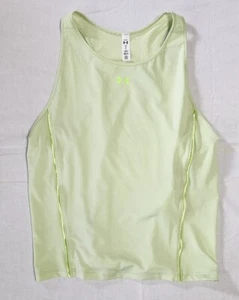 New Women's Under Armour HeatGear Light Green Size Large Fitted Tank Top - Picture 1 of 2