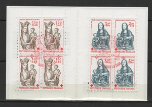 France 1983 la Croix-Rouge sculpture vierge carnet de 8 timbres oblitérés/TR8632 - Imagen 1 de 2