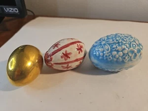Set 3 uova di Pasqua in ceramica - Foto 1 di 9