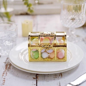 24 Gold and Clear 2.5" tall Mini Treasure Chests Favor Boxes Party Home Supplies - Picture 1 of 9