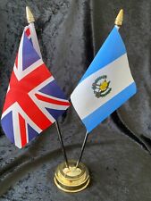 Guatemala & British Union Jack Friendship Desk Top Table 2 Flag Party Display