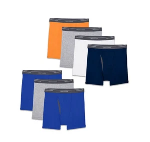 Fruit Loom BOYS Boxer Briefs 7 Pack Cool Fly Zone L 14 16 Blue Gray Black NEW - Picture 1 of 8
