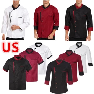 Unisex Chef Jacket Men's Classic Chef Coat Womens Restaurant Cook Shirt - Picture 1 of 77