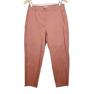 Eileen Fisher Womens Stretch Cotton Hemp Canvas Pants Size 6 Casual Natural - Picture 1 of 9