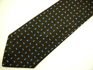 Brooks Brothers 346 Mens Necktie Tie Brown Blue Basketweave Geometric 59" - Picture 1 of 4