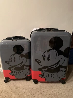 DISNEY FUL Mickey MOUSE 21" & 25” LUGGAGE SPINNER SET OF 2 NEW  concept one - Image 1 of 4
