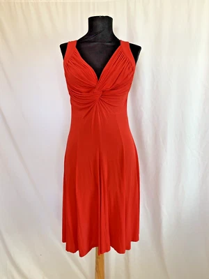 Les Copains Red Stretch Knit Twist Front Dress - Size IT 42 - US Small - Image 1 of 4