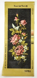 Royal Paris Needlepoint Roses Bouquet of Wall Tapestry Needlework Flower Floral - Picture 1 of 3