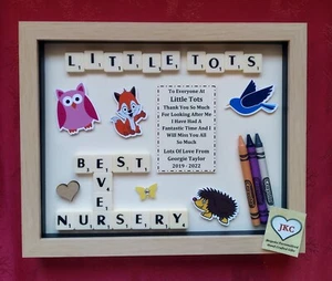 NURSERY GIFT Picture Frame Personalised THANK YOU Keepsake Play Group Reception - Picture 1 of 9