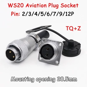 WS20 Aviation Plug + Socket Connector Adapter 2/3/4/5-15 Pin Screw Connection - Picture 1 of 34