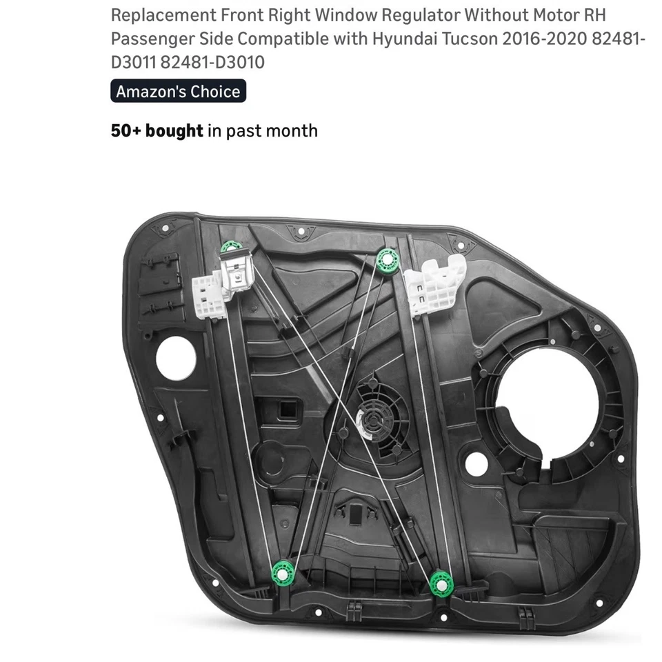 Front Right Window Regulator for Hyundai Tucson 2016-2020 82481-D3011 - Image 1 of 4