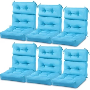 6 Pack Outdoor/Indoor High Back Chair Cushion Waterproof Rocking Chair Pads T... - Picture 1 of 7